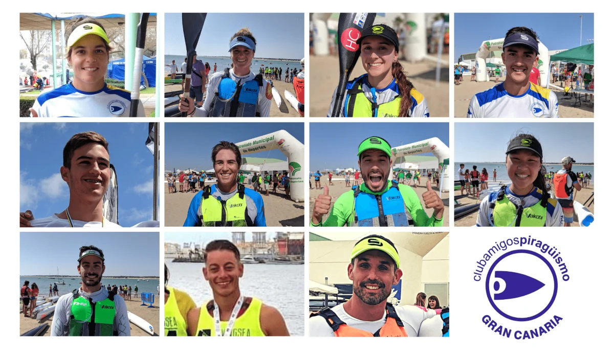 Palistas del CLub Amigos del Piragüismo en el Campeonato del Mundo de Ocean Race
